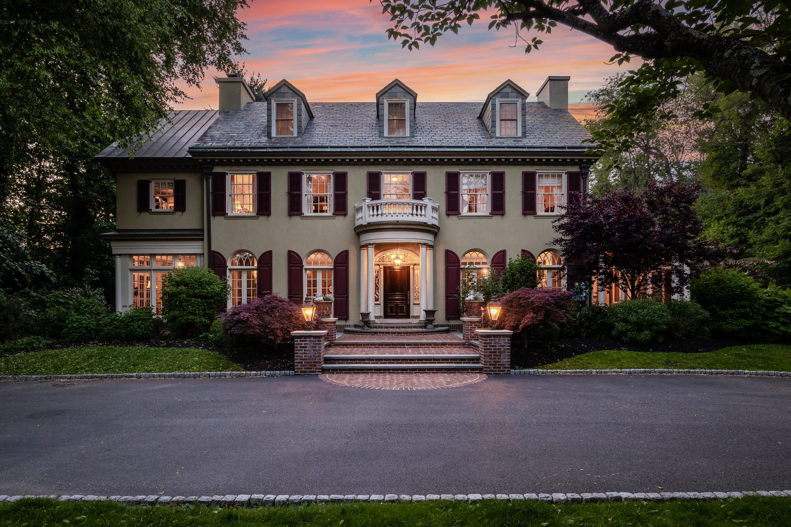 Twilight home exterior at dusk, South Jersey
