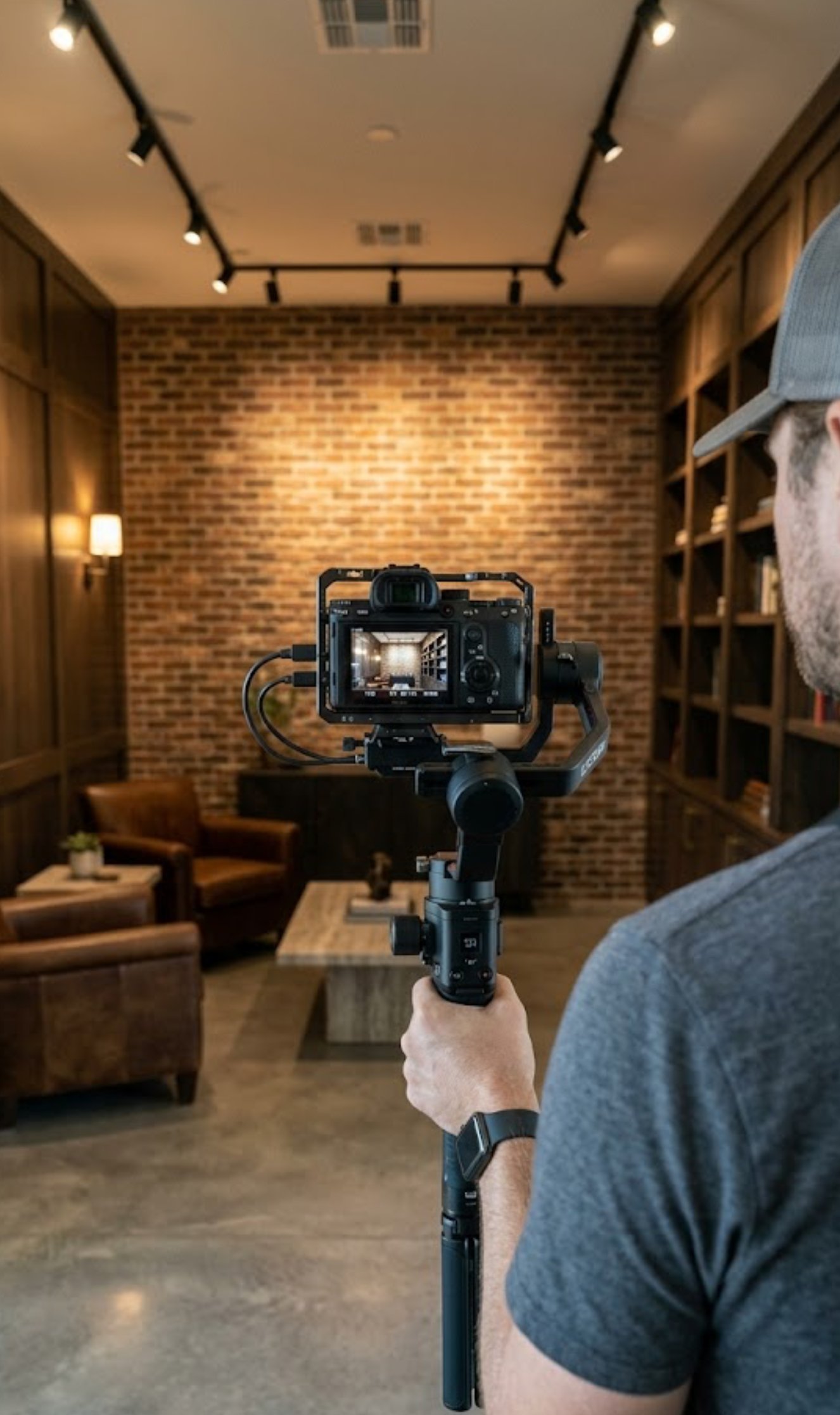 South Jersey real estate videographer filming with a gimbal, Steve Edwards Real Estate Photography