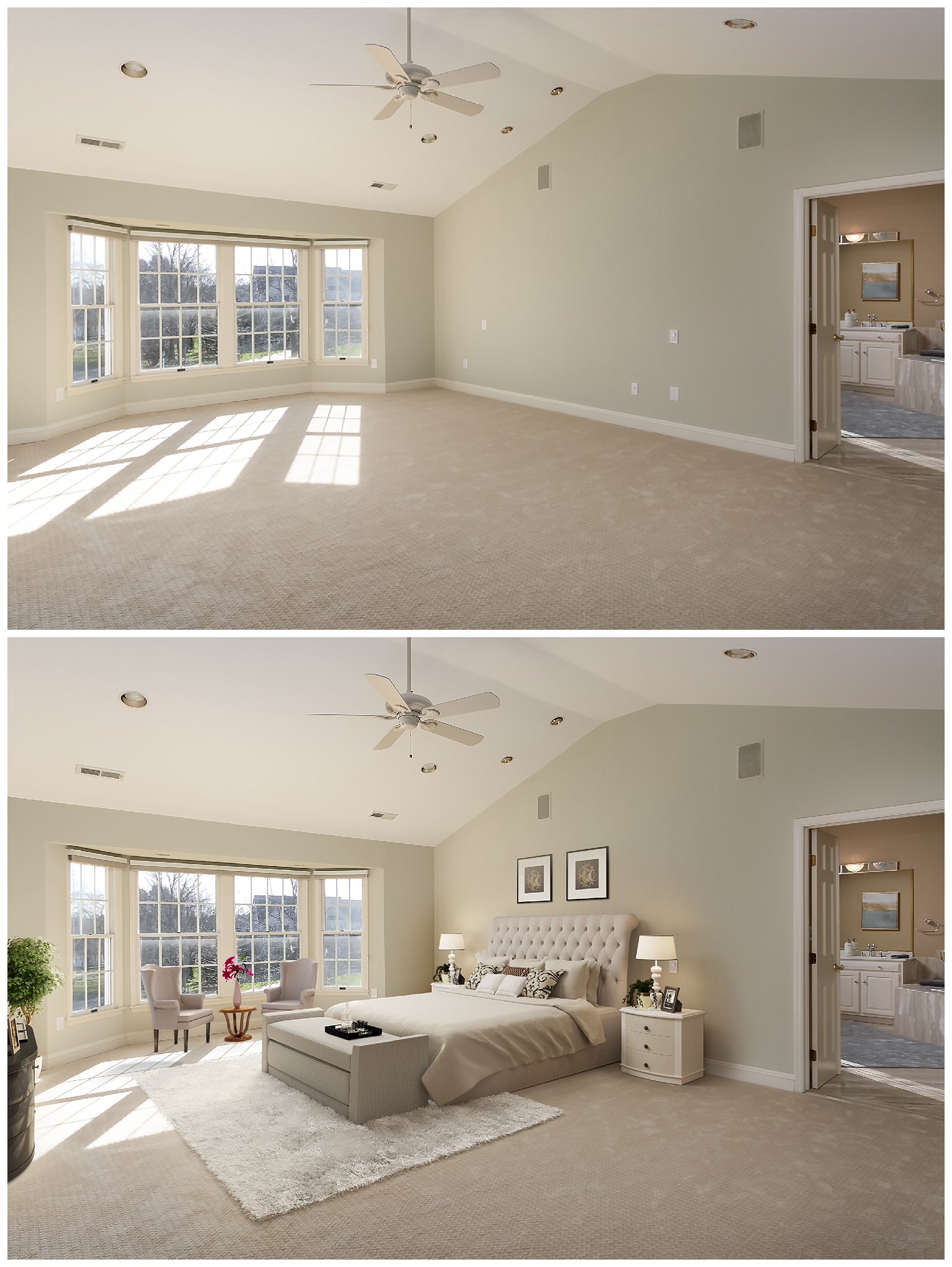 Virtual staging before and after, South Jersey