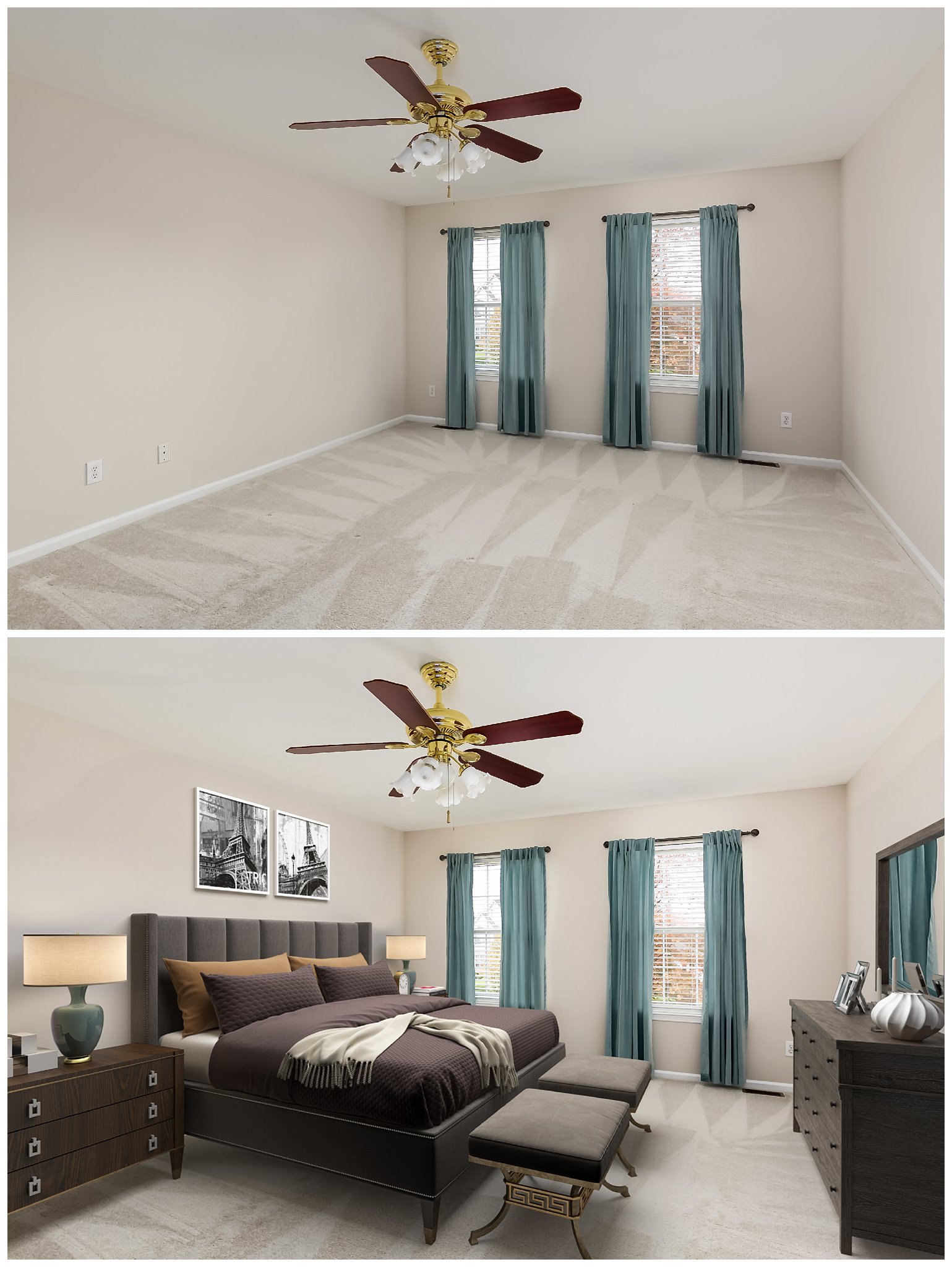 Virtual staging before and after, South Jersey